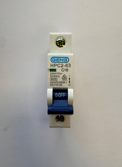 GEN3 1 Pole 16AMP 6KA Miniature Circuit Breaker