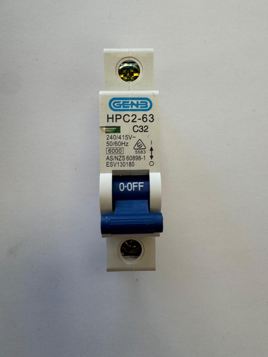 GEN3 1 Pole 32AMP 6KA Miniature Circuit Breaker